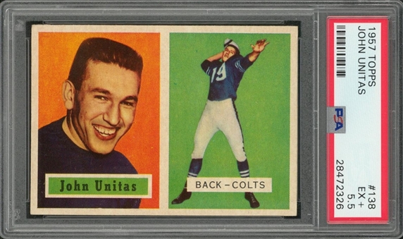 1957 Topps Football #138 John Unitas Rookie Card – PSA EX+ 5.5
